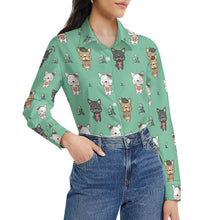 Load image into Gallery viewer, Adorable French Bulldog Flowers and Hearts Women's Shirt-17