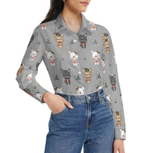 Load image into Gallery viewer, Adorable French Bulldog Flowers and Hearts Women's Shirt-21