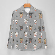 Load image into Gallery viewer, Adorable French Bulldog Flowers and Hearts Women's Shirt-25