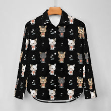 Load image into Gallery viewer, Adorable French Bulldog Flowers and Hearts Women's Shirt-29