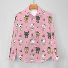 Load image into Gallery viewer, Adorable French Bulldog Flowers and Hearts Women's Shirt-2