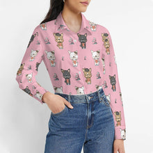 Load image into Gallery viewer, Adorable French Bulldog Flowers and Hearts Women's Shirt-3