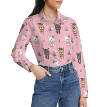 Load image into Gallery viewer, Adorable French Bulldog Flowers and Hearts Women's Shirt-6