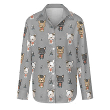 Load image into Gallery viewer, Adorable French Bulldog Flowers and Hearts Women's Shirt-S-DarkGray-19