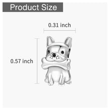 Load image into Gallery viewer, Adorable French Bulldog Silver Charm with Bone – Cute Gift-5
