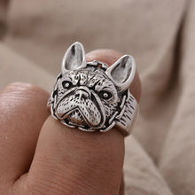 Load image into Gallery viewer, Adorable French Bulldog Silver Ring – Retro Dog Mom Gift-3