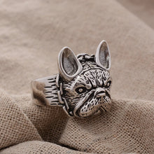 Load image into Gallery viewer, Adorable French Bulldog Silver Ring – Retro Dog Mom Gift-4