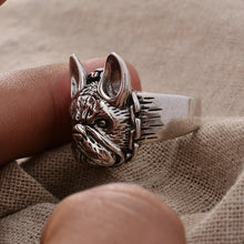 Load image into Gallery viewer, Adorable French Bulldog Silver Ring – Retro Dog Mom Gift-5