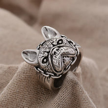 Load image into Gallery viewer, Adorable French Bulldog Silver Ring – Retro Dog Mom Gift-1