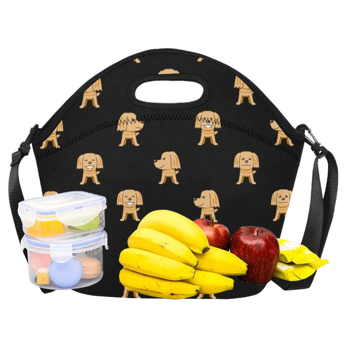 Adorable Golden Retriever Love Neoprene Lunch Bag-14