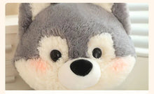 Load image into Gallery viewer, Adorable Husky Plush Toy - Gray &amp; White Husky in Blue Denim Overalls-5
