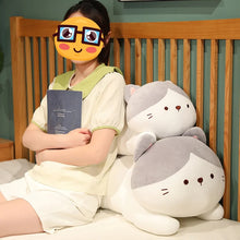 Load image into Gallery viewer, Adorable Large Gray and White Cat Stuffed Animal Plush Toy - Cuddly Long Snuggler-10