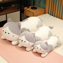 Load image into Gallery viewer, Adorable Large Gray and White Cat Stuffed Animal Plush Toy - Cuddly Long Snuggler-15