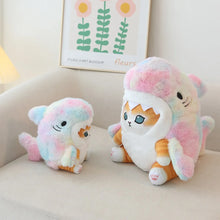 Load image into Gallery viewer, Adorable Orange and White Tabby Cat Shark Plush Toy - Classic Blue or Rainbow Shark Options-17
