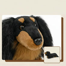 Load image into Gallery viewer, Adorable Realistic Long Haired Black Tan Dachshund Plush Toy – Wiener Dog Lover Gift-7