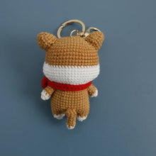 Load image into Gallery viewer, Adorable Red and White Shiba Inu Knitted Keychain-2
