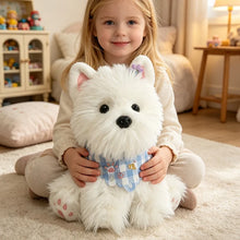 Load image into Gallery viewer, Adorable Samoyed Plush Toy - Baby Blue Checked Bib Sammy-5