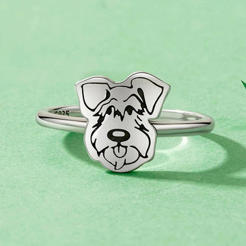 Adorable Schnauzer Silver Adjustable Ring Cute Dog Jewelry Gift 8 360x