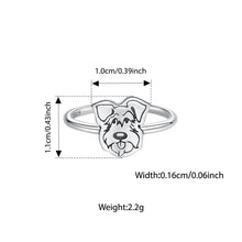 Load image into Gallery viewer, Adorable Schnauzer Silver Adjustable Ring – Cute Dog Jewelry Gift-FIR1174-E-1