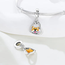 Load image into Gallery viewer, Adorable Shiba Inu Silver Dangle Charm-2