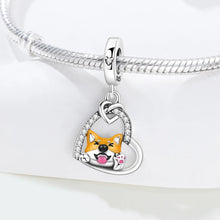 Load image into Gallery viewer, Adorable Shiba Inu Silver Dangle Charm-3