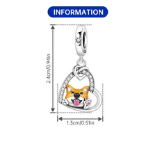 Load image into Gallery viewer, Adorable Shiba Inu Silver Dangle Charm-4