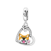 Load image into Gallery viewer, Adorable Shiba Inu Silver Dangle Charm-OTC1403-1