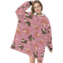 Load image into Gallery viewer, Adorable Shiba Inu with Blossoms Blanket Hoodie-11