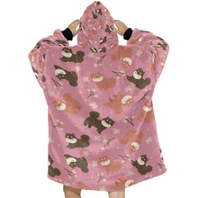 Load image into Gallery viewer, Adorable Shiba Inu with Blossoms Blanket Hoodie-13