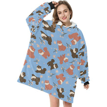 Load image into Gallery viewer, Adorable Shiba Inu with Blossoms Blanket Hoodie-15