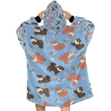 Load image into Gallery viewer, Adorable Shiba Inu with Blossoms Blanket Hoodie-16