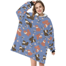 Load image into Gallery viewer, Adorable Shiba Inu with Blossoms Blanket Hoodie-19