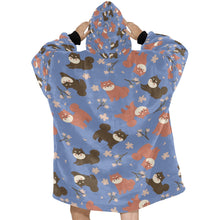 Load image into Gallery viewer, Adorable Shiba Inu with Blossoms Blanket Hoodie-20