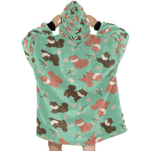 Load image into Gallery viewer, Adorable Shiba Inu with Blossoms Blanket Hoodie-24