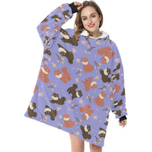 Load image into Gallery viewer, Adorable Shiba Inu with Blossoms Blanket Hoodie-28