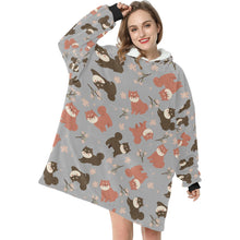 Load image into Gallery viewer, Adorable Shiba Inu with Blossoms Blanket Hoodie-31