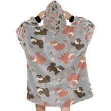 Load image into Gallery viewer, Adorable Shiba Inu with Blossoms Blanket Hoodie-32