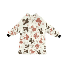 Load image into Gallery viewer, Adorable Shiba Inu with Blossoms Blanket Hoodie-Ivory12-ONE SIZE-1