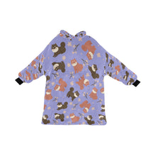 Load image into Gallery viewer, Adorable Shiba Inu with Blossoms Blanket Hoodie-CornflowerBlue_1-ONE SIZE-25