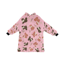Load image into Gallery viewer, Adorable Shiba Inu with Blossoms Blanket Hoodie-Pink-ONE SIZE-2