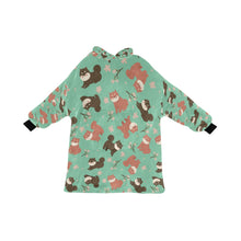 Load image into Gallery viewer, Adorable Shiba Inu with Blossoms Blanket Hoodie-MediumAquaMarine-ONE SIZE-21