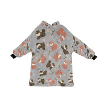 Load image into Gallery viewer, Adorable Shiba Inu with Blossoms Blanket Hoodie-DarkGray-ONE SIZE-29