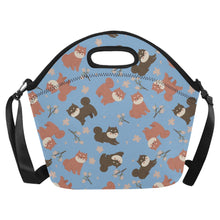 Load image into Gallery viewer, Adorable Shiba Inu with Blossoms Neoprene Lunch Bag-16