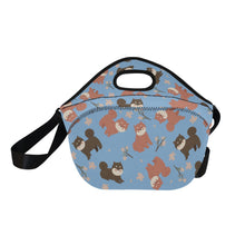 Load image into Gallery viewer, Adorable Shiba Inu with Blossoms Insulated Foldable Lunch Bag-21