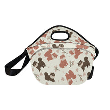 Load image into Gallery viewer, Adorable Shiba Inu with Blossoms Neoprene Lunch Bag-5