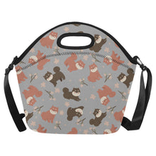 Load image into Gallery viewer, Adorable Shiba Inu with Blossoms Insulated Foldable Lunch Bag-DarkGray-ONESIZE-36