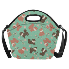 Load image into Gallery viewer, Adorable Shiba Inu with Blossoms Insulated Foldable Lunch Bag-MediumAquaMarine-ONESIZE-25