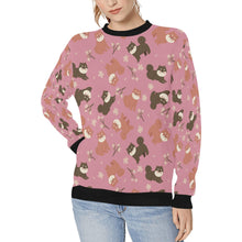 Load image into Gallery viewer, Adorable Shiba Inu with Blossoms Sweatshirt for Women-Apparel-Apparel, Dog Mom Gifts, Shiba Inu, Sweatshirt-Dusty Pink-S-3