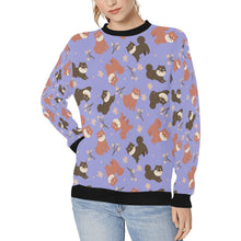 Load image into Gallery viewer, Adorable Shiba Inu with Blossoms Sweatshirt for Women-Apparel-Apparel, Dog Mom Gifts, Shiba Inu, Sweatshirt-Lavender Purple-S-7