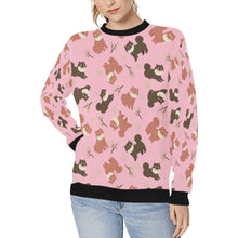 Load image into Gallery viewer, Adorable Shiba Inu with Blossoms Sweatshirt for Women-Apparel-Apparel, Dog Mom Gifts, Shiba Inu, Sweatshirt-Light Pink-S-2